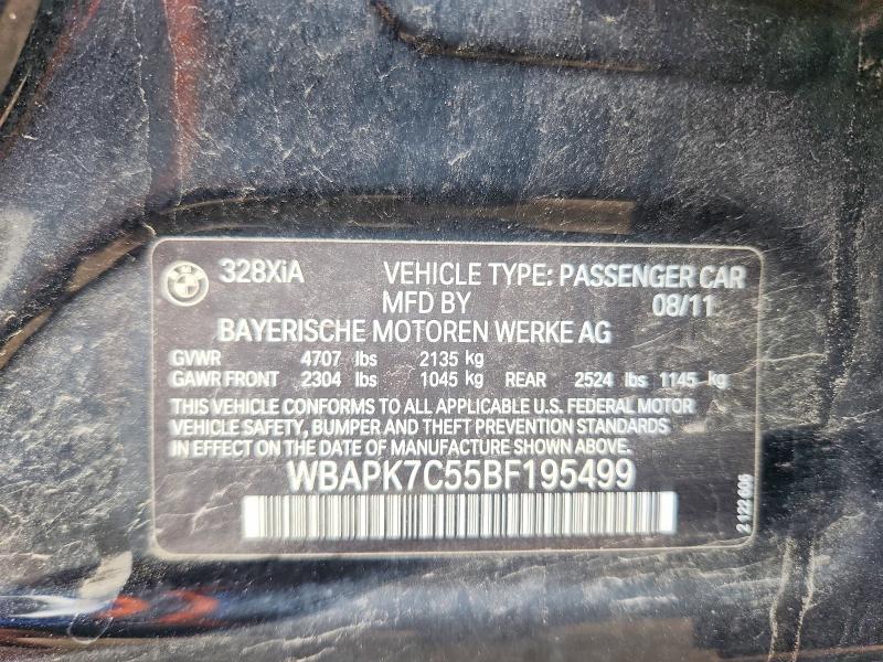 Aukcja sprzedaży 2011 Bmw 328, vin: WBAPK7C55BF195499, numer aukcji: 52294356