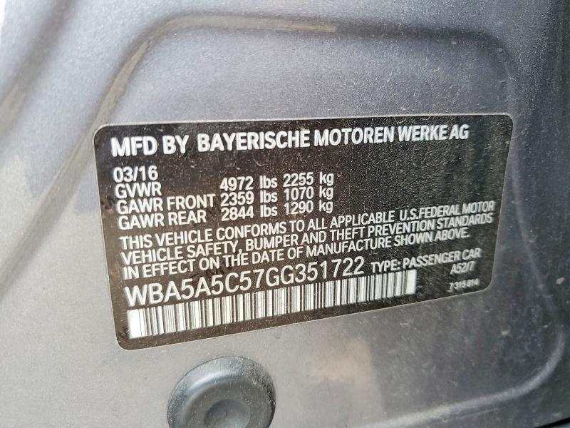 Продажа на аукционе авто 2016 Bmw 528, vin: WBA5A5C57GG351722, номер лота: 51914356