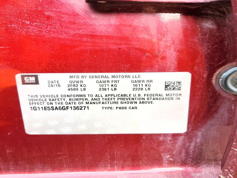 Aukcja sprzedaży 2016 Chevrolet Malibu Limited, vin: 1G11E5SA6GF136271, numer aukcji: 54604096