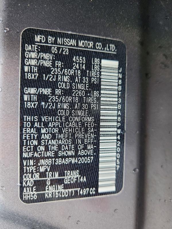 Aukcja sprzedaży 2023 Nissan Rogue, vin: JN8BT3BA8PW420057, numer aukcji: 54315786