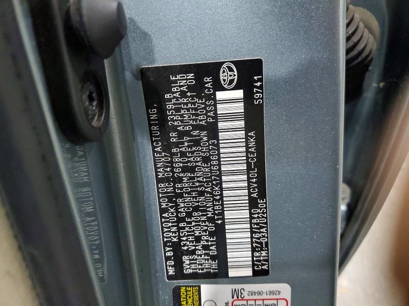 Aukcja sprzedaży 2007 Toyota Camry, vin: 4T1BE46K17U686073, numer aukcji: 55353796