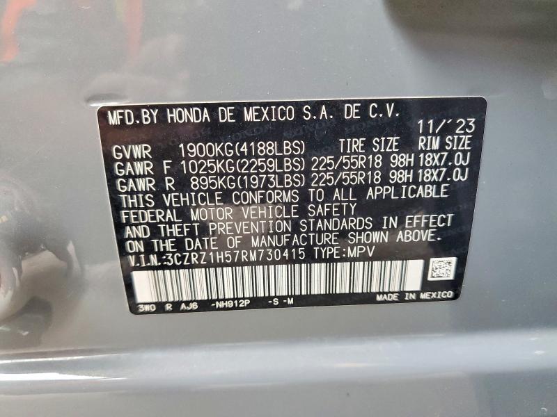 Aukcja sprzedaży 2024 Honda Hr-v, vin: 3CZRZ1H57RM730415, numer aukcji: 54850076