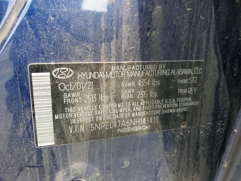 Продажа на аукционе авто 2022 Hyundai Sonata, vin: 5NPEL4JA6NH143413, номер лота: 52225026