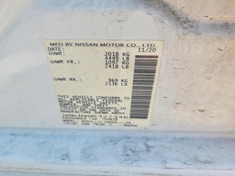Продаж на аукціоні авто 2021 Nissan Altima, vin: 1N4BL4FW1MN327346, номер лоту: 53084666