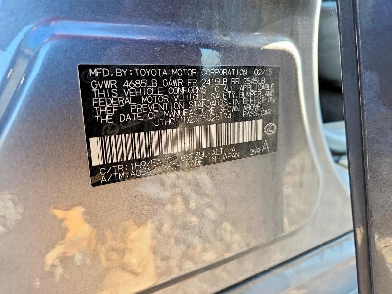 Продажа на аукционе авто 2015 Lexus Is, vin: JTHCF1D23F5025174, номер лота: 51856666