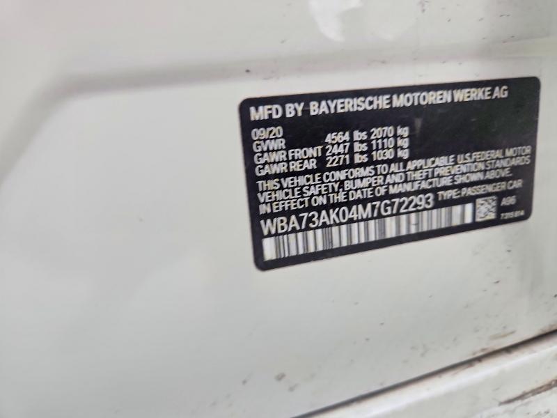 Aukcja sprzedaży 2021 Bmw 228xi, vin: WBA73AK04M7G72293, numer aukcji: 54393066