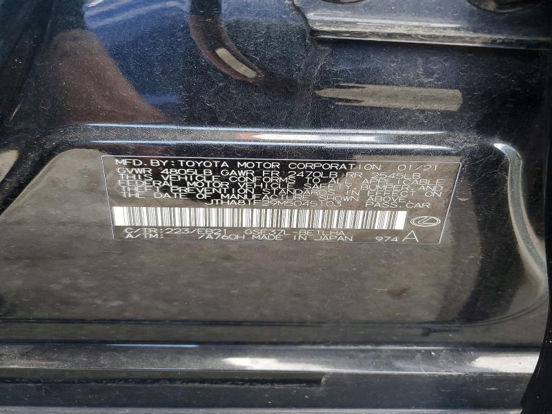 52056456 :رقم المزاد ، JTHA81F29M5045103 vin ، 2021 Lexus Is مزاد بيع