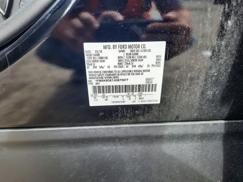 Aukcja sprzedaży 2018 Ford Explorer, vin: 1FM5K8D87JGB75977, numer aukcji: 54768536