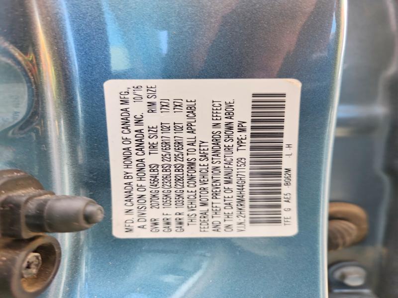 Продажа на аукционе авто 2016 Honda Cr-v, vin: 2HKRM4H44GH711529, номер лота: 54828856