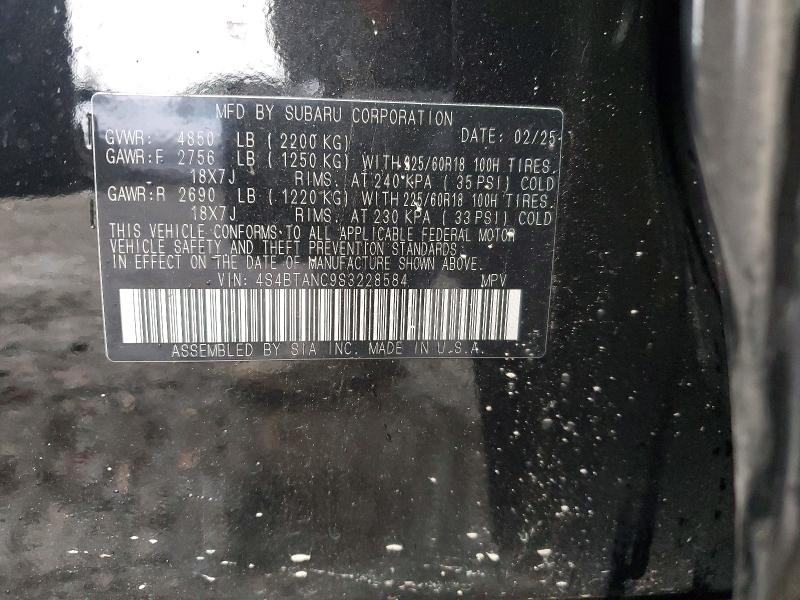 Aukcja sprzedaży 2025 Subaru Outback, vin: 4S4BTANC9S3228584, numer aukcji: 53127956
