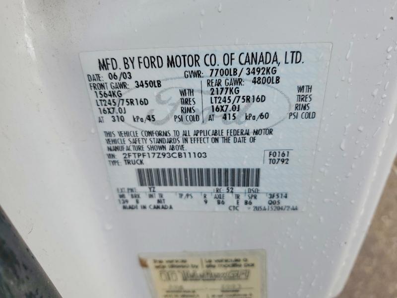 Продаж на аукціоні авто 2003 Ford F150, vin: 2FTPF17Z93CB11103, номер лоту: 52547686