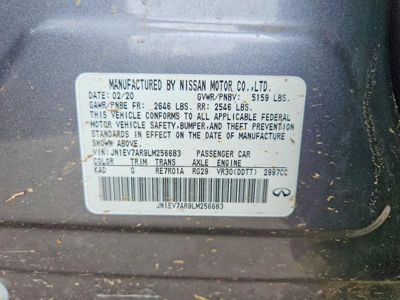 Aukcja sprzedaży 2020 Infiniti Q50, vin: JN1EV7AR9LM256683, numer aukcji: 52582516
