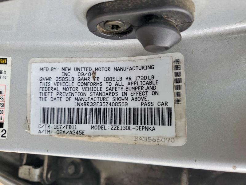 53349656 :رقم المزاد ، 1NXBR32E35Z408559 vin ، 2005 Toyota Corolla مزاد بيع