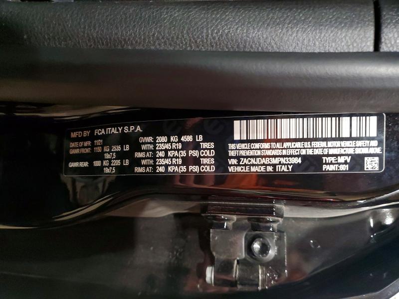 Продаж на аукціоні авто 2021 Jeep Renegade, vin: ZACNJDAB3MPN33984, номер лоту: 55807586