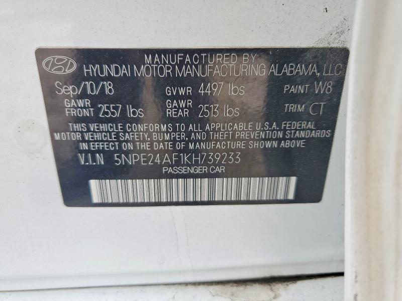 Продажа на аукционе авто 2019 Hyundai Sonata, vin: 5NPE24AF1KH739233, номер лота: 53048996