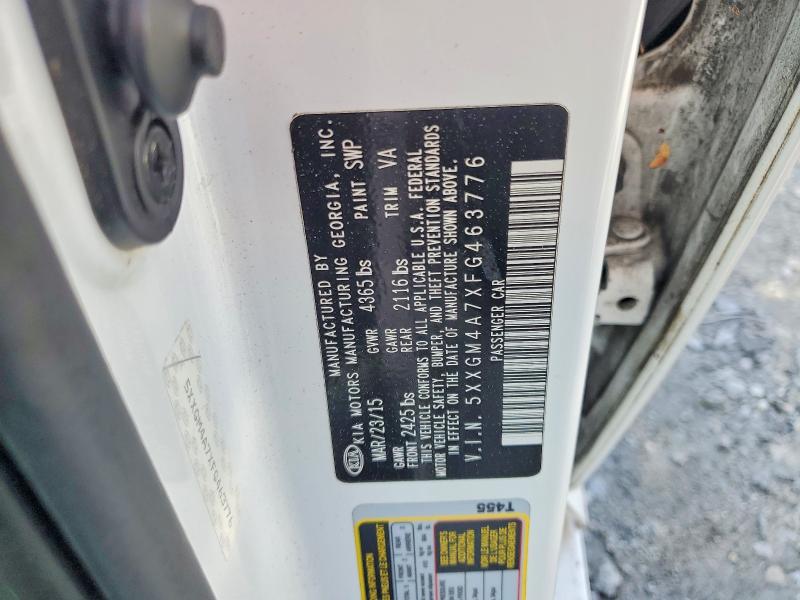 2015 Kia Optima მანქანა იყიდება აუქციონზე, vin: 5XXGM4A7XFG463776, აუქციონის ნომერი: 55114926