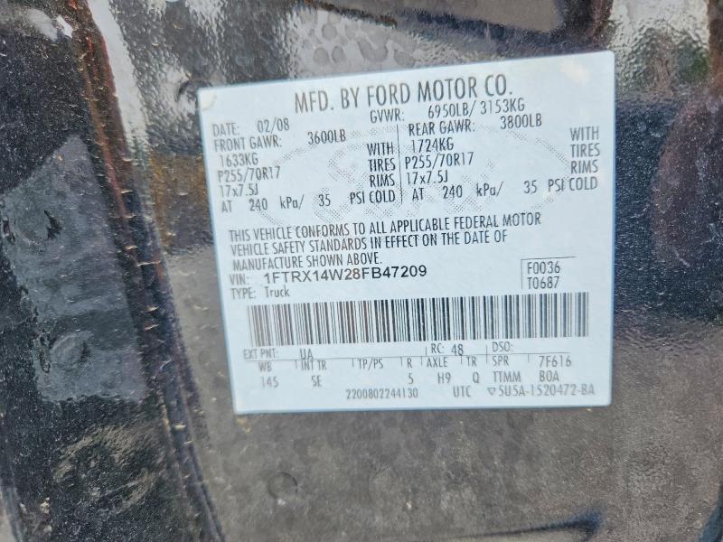 Aukcja sprzedaży 2008 Ford F150, vin: 1FTRX14W28FB47209, numer aukcji: 52049806