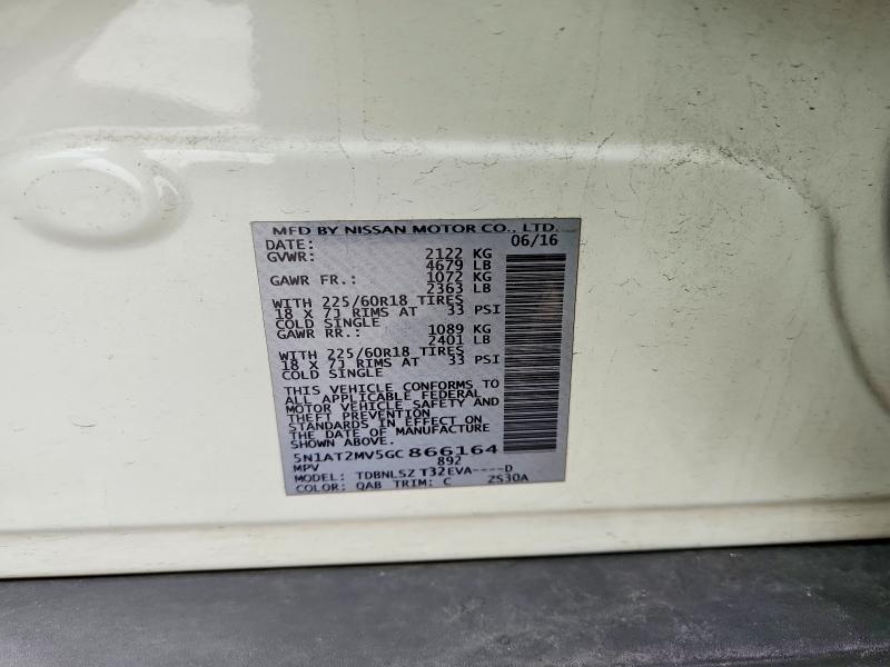 Продажа на аукционе авто 2016 Nissan Rogue, vin: 5N1AT2MV5GC866164, номер лота: 54669856