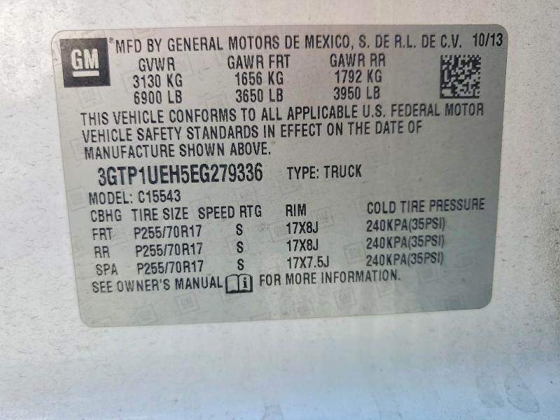 2014 Gmc Sierra მანქანა იყიდება აუქციონზე, vin: 3GTP1UEH5EG279336, აუქციონის ნომერი: 53554506
