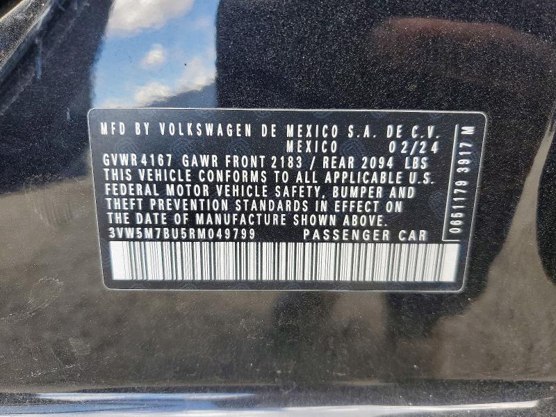 54952456 :رقم المزاد ، 3VW5M7BU5RM049799 vin ، 2024 Volkswagen Jetta مزاد بيع