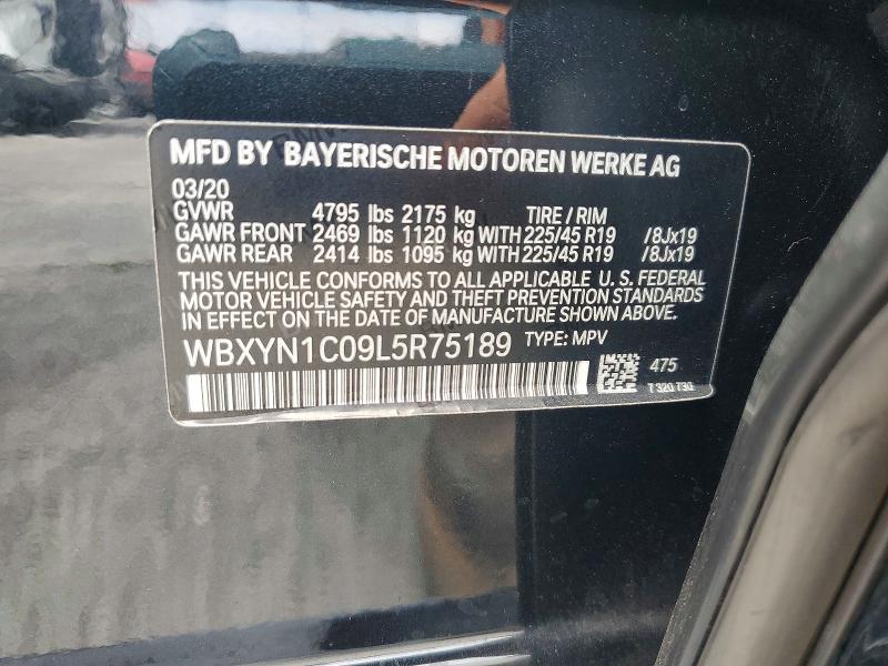 53247176 :رقم المزاد ، WBXYN1C09L5R75189 vin ، 2020 Bmw X2 مزاد بيع