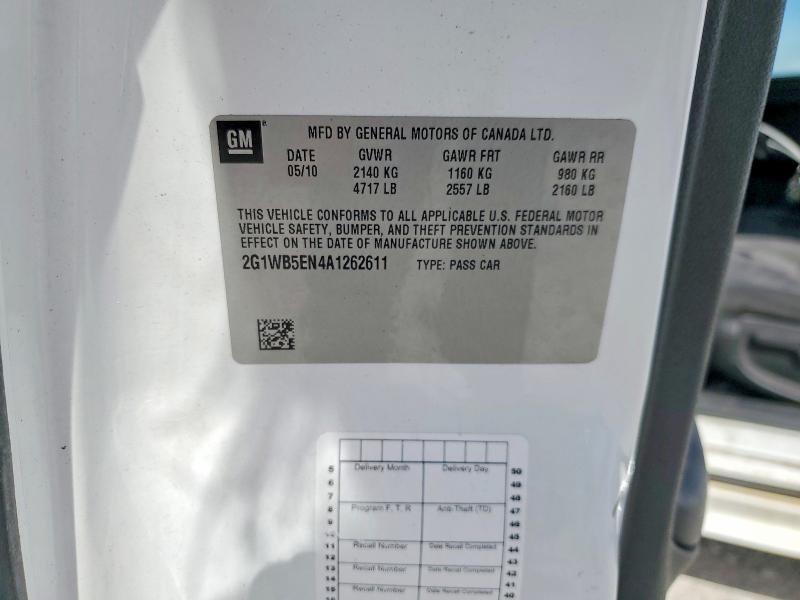 Продажа на аукционе авто 2010 Chevrolet Impala, vin: 2G1WB5EN4A1262611, номер лота: 52298346