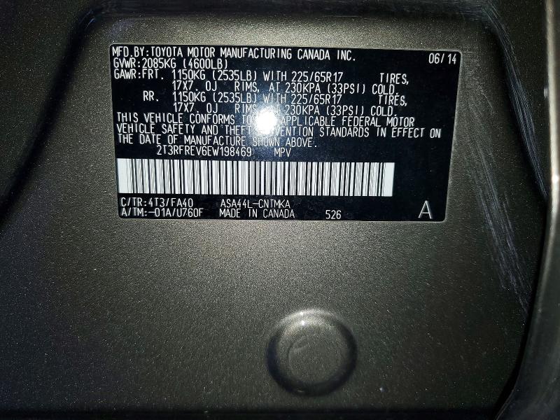 Aukcja sprzedaży 2014 Toyota Rav4, vin: 2T3RFREV6EW198469, numer aukcji: 55572656