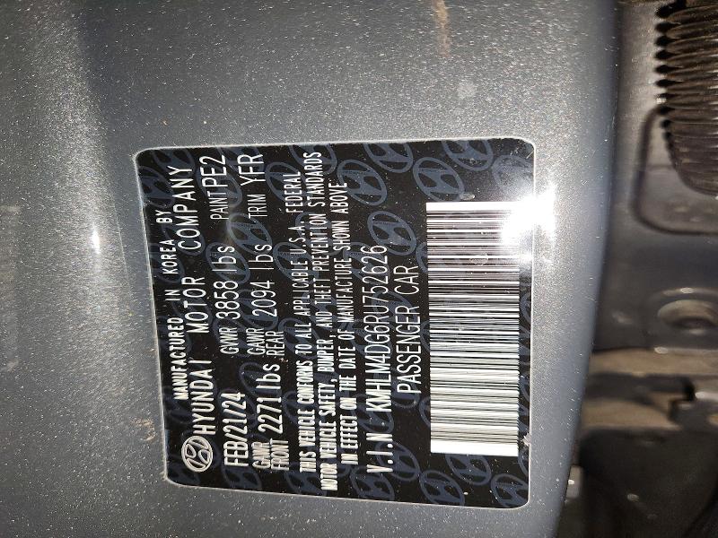 Aukcja sprzedaży 2024 Hyundai Elantra, vin: KMHLM4DG6RU752626, numer aukcji: 55101346