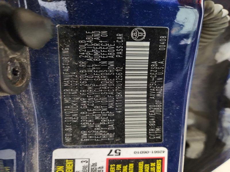 2024 Toyota Camry მანქანა იყიდება აუქციონზე, vin: 4T1T11BK7RU125612, აუქციონის ნომერი: 51300376