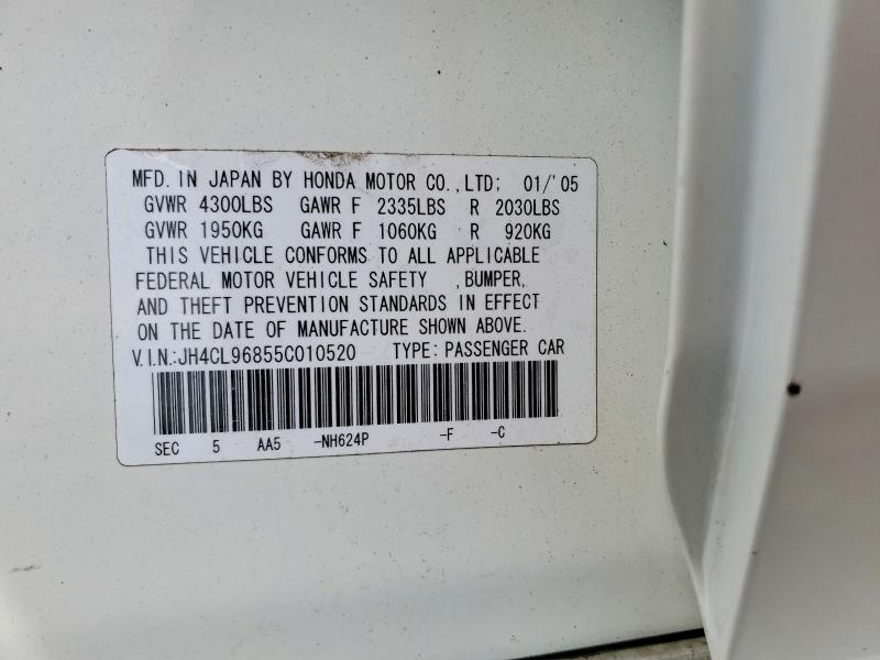 Продаж на аукціоні авто 2005 Acura Tsx, vin: JH4CL96855C010520, номер лоту: 53585036