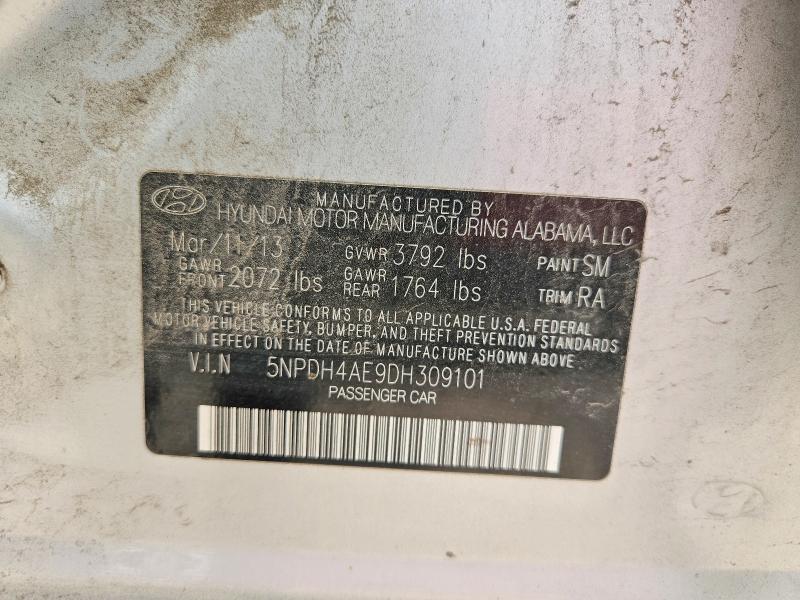 54725586 :رقم المزاد ، 5NPDH4AE9DH309101 vin ، 2013 Hyundai Elantra مزاد بيع