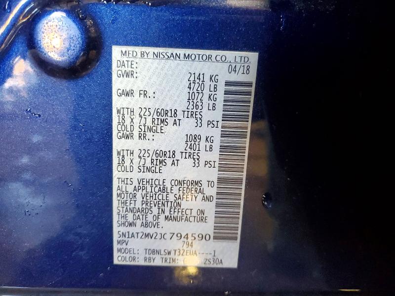 Aukcja sprzedaży 2018 Nissan Rogue, vin: 5N1AT2MV2JC794590, numer aukcji: 55169266