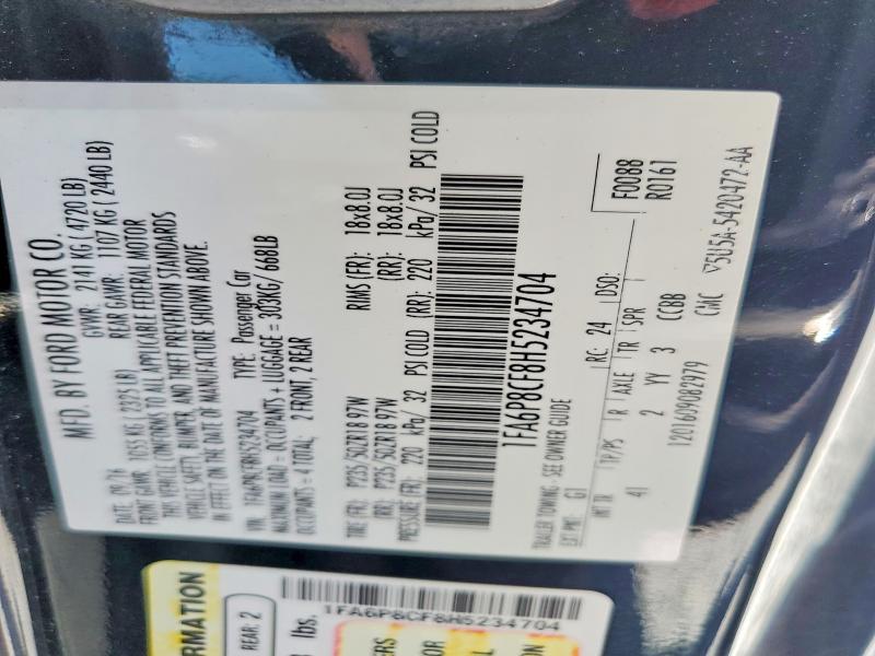 Продажа на аукционе авто 2017 Ford Mustang, vin: 1FA6P8CF8H5234704, номер лота: 54693656