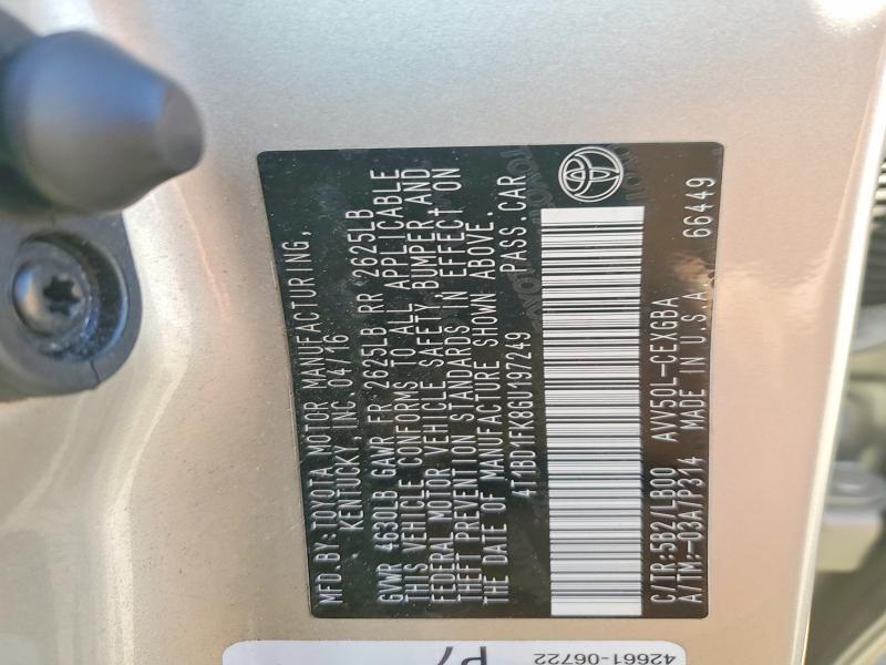 Продажа на аукционе авто 2016 Toyota Camry Hybrid, vin: 4T1BD1FK8GU197249, номер лота: 52346456
