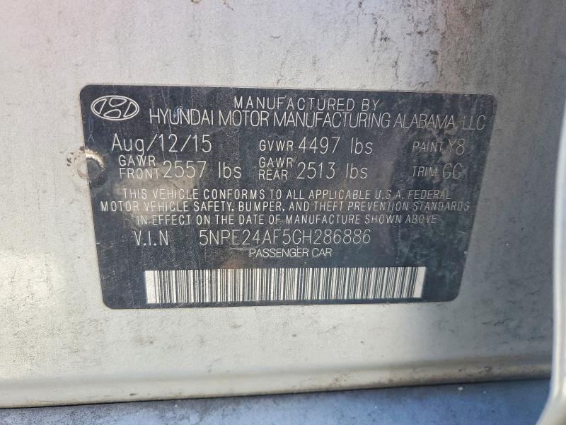 Продажа на аукционе авто 2016 Hyundai Sonata, vin: 5NPE24AF5GH286886, номер лота: 53303046