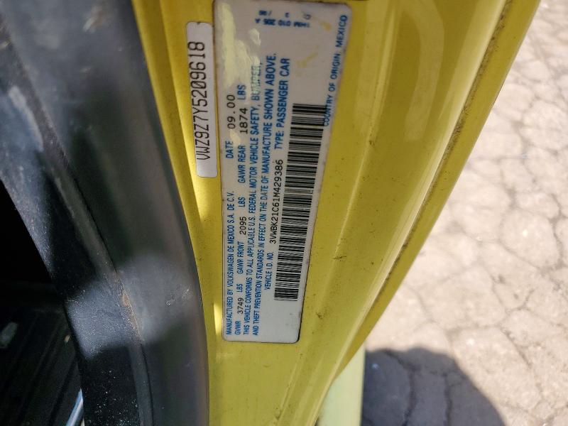 54298276 :رقم المزاد ، 3VWBK21C61M429386 vin ، 2001 Volkswagen New Beetle مزاد بيع