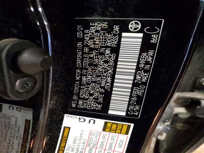 52185456 :رقم المزاد ، JTDKAMFP0M3189965 vin ، 2021 Toyota Prius Prime مزاد بيع