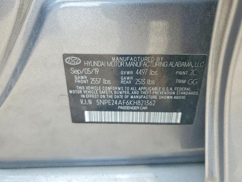 Продаж на аукціоні авто 2019 Hyundai Sonata, vin: 5NPE24AF6KH821362, номер лоту: 52132516