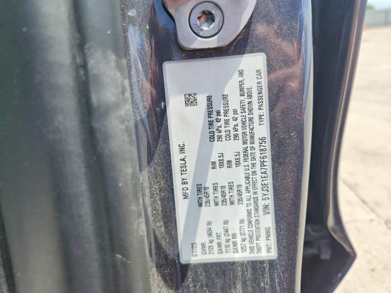 Продажа на аукционе авто 2023 Tesla Model 3, vin: 5YJ3E1EA7PF618756, номер лота: 54201526
