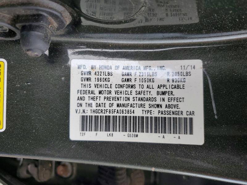 Продажа на аукционе авто 2015 Honda Accord, vin: 1HGCR2F85FA063854, номер лота: 54473566