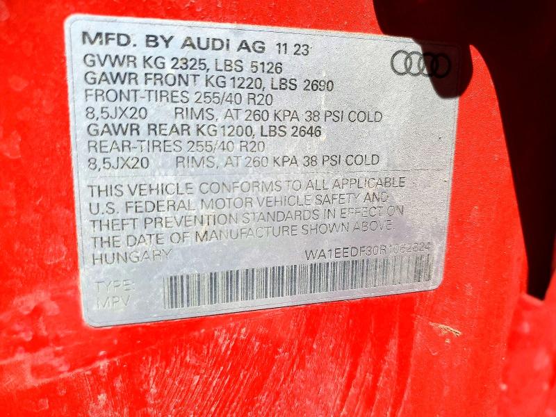 Auction sale of the 2024 Audi Q3, vin: WA1EEDF30R1062824, lot number: 52095746