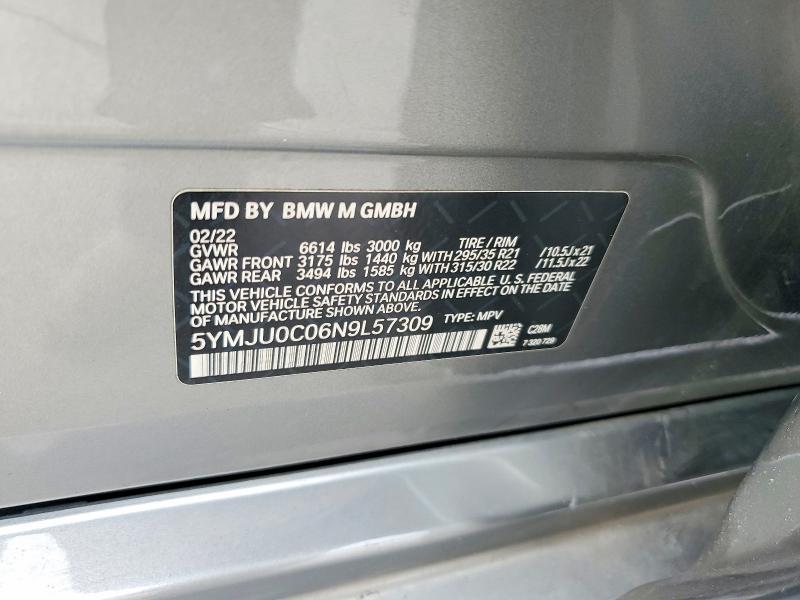Aukcja sprzedaży 2022 Bmw X5, vin: 5YMJU0C06N9L57309, numer aukcji: 53644336