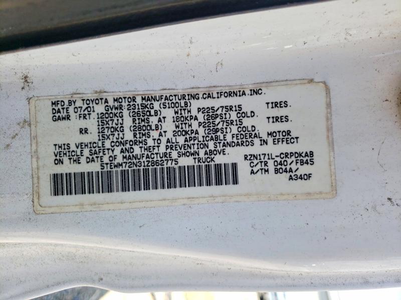 Aukcja sprzedaży 2001 Toyota Tacoma, vin: 5TEWM72N31Z862775, numer aukcji: 54543796