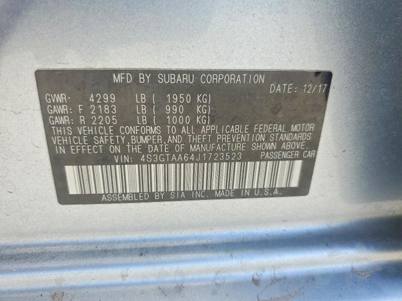 Продаж на аукціоні авто 2018 Subaru Impreza, vin: 4S3GTAA64J1723523, номер лоту: 54622606