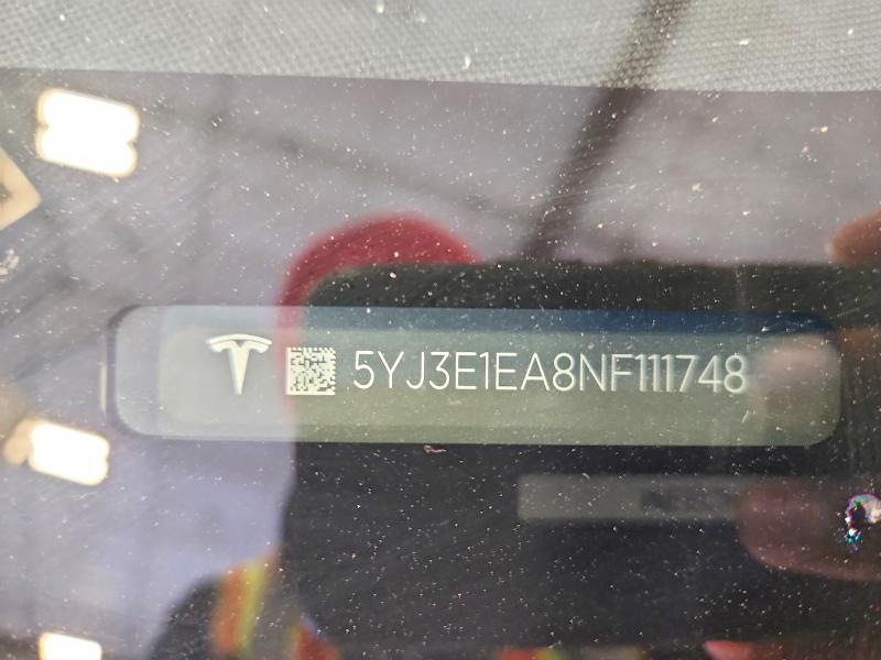 Aukcja sprzedaży 2022 Tesla Model 3, vin: 5YJ3E1EA8NF111748, numer aukcji: 52755336