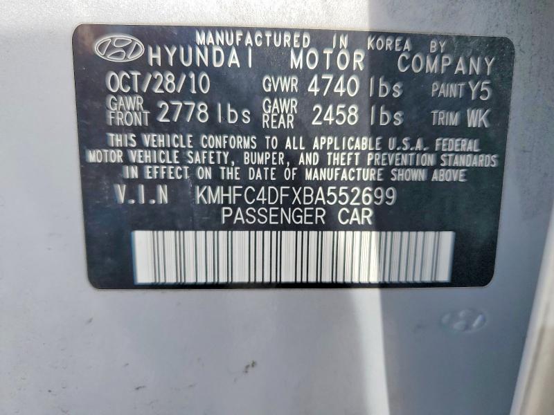 Продаж на аукціоні авто 2011 Hyundai Azera, vin: KMHFC4DFXBA552699, номер лоту: 54668376