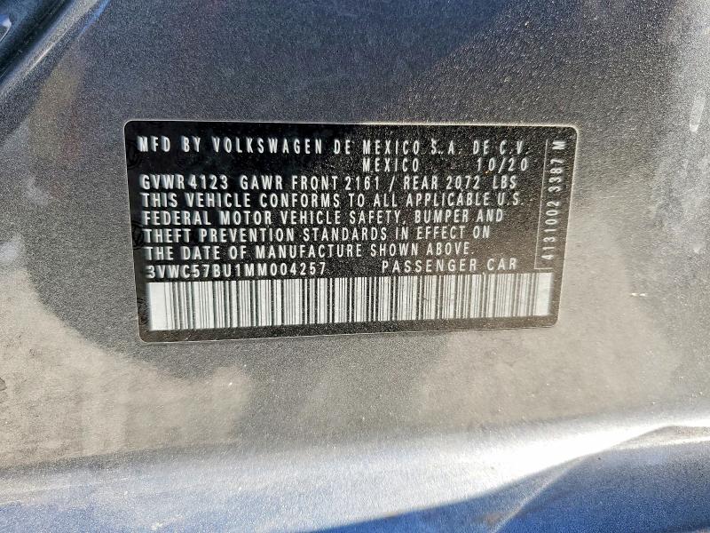 Продажа на аукционе авто 2021 Volkswagen Jetta, vin: 3VWC57BU1MM004257, номер лота: 54144186