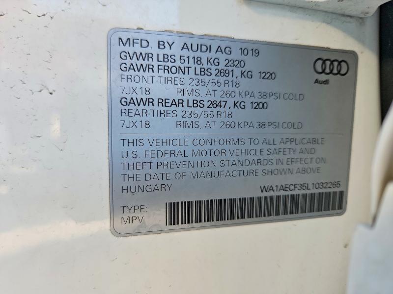 Продажа на аукционе авто 2020 Audi Q3, vin: WA1AECF35L1032265, номер лота: 54914076