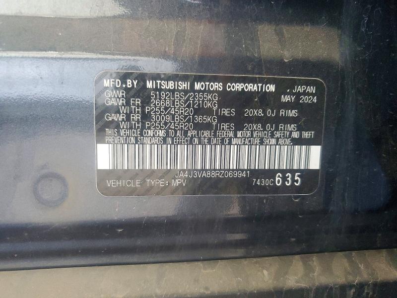 55081976 :رقم المزاد ، JA4J3VA88RZ069941 vin ، 2024 Mitsubishi Outlander مزاد بيع