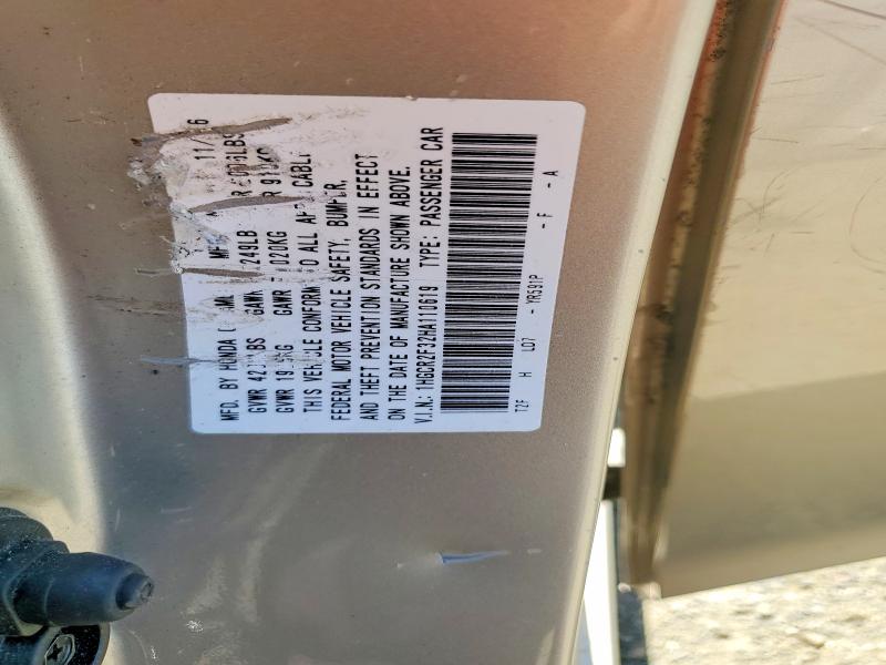 54544966 :رقم المزاد ، 1HGCR2F32HA110619 vin ، 2017 Honda Accord مزاد بيع